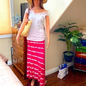 Tie Dye beach maxi skirt
